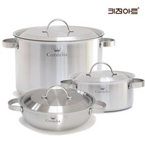 키친아트 코델리아 IH 통5중 스텐레스 인덕션겸용 냄비세트 3종H 양20+전24+곰솥28, 단품