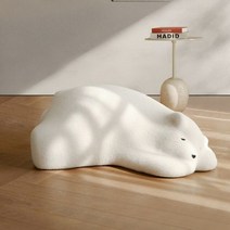 슬리핑 베어 북유럽 레이지 1인용 2인용 소파 원룸 투룸 인테리어 동물 좌석 북극곰 의자 연예인 거짓말 곰 등받이 베개, White fleece surface