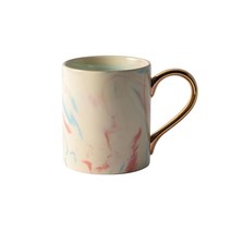 까사무띠 마블 골드 핸들 머그컵 350ml, 크림, 2개