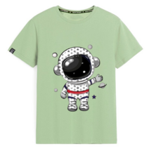 우주인 프린트 니트 반팔 빅사이즈 여름 순면 반팔 남 티셔츠