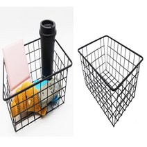 철제 소품 정리 수납 다용도 검정 바스켓 바구니 농산물상자 학생 소쿠리
