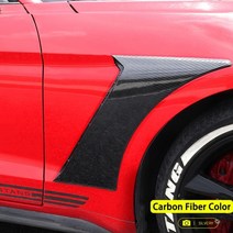 머스탱 바디킷 프론트 사이드 펜더 도어 스쿠프 플레이트 for mustang car for fender, 탄소 섬유 색상