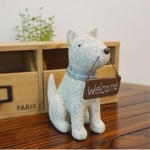 강아지소품 웰컴 가게개업식선물 거실장식품 미니어처 감각있는 가성비좋은 엔틱인형