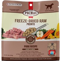 강아지 프리말 펫푸드 Primal 동결건조 사료 Pork Recipe 16온스 미국산 생 작은 조각