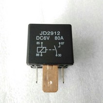 자동차 차량용 차량용 에어컨 릴레이 4핀 NO/NC 변환 JD2912 DC 6V 80A 5 NO 3개, 02 6V 5P