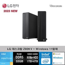 LG전자 데스크탑 12세대 펜티엄 컴퓨터 Z80KV-AR2PSTWT+WIN11 (Pen-G7400/32GB/SSD1TB+4TB/UHD710/WIN11)