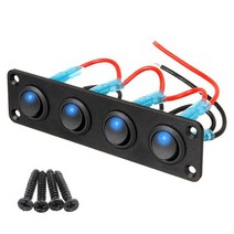 캠핑카 카라반 용품 캠핑 12v 1-4 갱 토글 스위치 패널 usb 자동차 보트 해양 rv 트럭 블루 led 스타일링 액세서리 해양 로커 스위치, 4