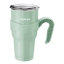 로이첸 진공 스텐 텀블러 + 손잡이 + 밀폐뚜껑 + 빨대 민트 핑크 스텐 900ml