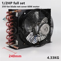 동관 열교환기 1/2HP 증발기 Keweili 콘덴서 구리 튜브 알루미늄 핀 3.4 대형 스퀘어 라디에이터 열교환 기 냉, [02] Full set