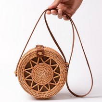 라운드 여성 숄더 가방 광장 짚 비치 가방 위커 발리 상자 여성 Crossbody 가방 등나무 짠 여름 핸드백 메