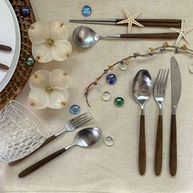 메이플 우드 커트러리 수저세트 양식기세트 숟가락 젓가락 포크 나이프 모음, 블랙 커트러리, 메이플 블랙 디너나이프