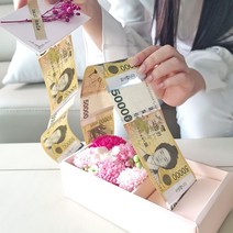 반전 카네이션 용돈 박스 핑크 어버이날 케이크 부모님 돈나오는 생신선물, 단품