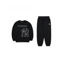 매장 정품 MLB 엠엘비 KIDS 베이직 메가로고 맨투맨세트 NY Black