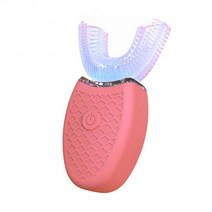 초음파 전동칫솔 자동양치 음파 전동 칫솔 성인 u자형 실리콘 자동 치아 미백 블루 라이트 남자 여자, 03 A03 pink