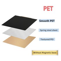 3D프린터부품 3D프린터 양면 마그네틱 스프링 스틸 시트 사이드 윈더 x1 PEI PET 엔더 3 CR10 프루사 미니 빌드 플레이트 180mm 220mm 235mm 310mm 3, 10.300x300mm  PETPEI No Base