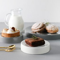 노던 플레이팅 원형 굽접시 3size, 화이트, 1개