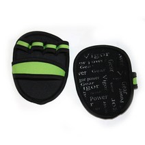 VigorPowerGear 5mm 두꺼운 미끄럼방지 헬스장갑 끌어 오기 업 바 체육관 손 그립 아령 패드 무게 리프팅 장갑, 초록, 모두에게 맞는 한 사이즈