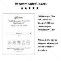 가정용 진공 랩 포장기 자동 업소용 랩핑기 fonlyu hydrogel film for notebook 태블릿 ipad 7 screen proctector hydrolic 수리, 20pc 12.9인치 필름