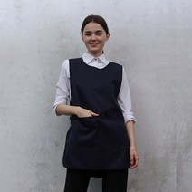 AP-372 옆트임 곤색 원피스앞치마 (폴리원단) 남여앞치마 카페식당 단체 홀 원피스 앞치마 서빙앞치마 홀앞치마 요리앞치마