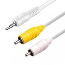 velton RCA케이블모음 1RCA 2RCA 3RCA 음향 영상 케이블 모음, SW0034-3.5ST-2RCA 1M