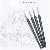 프라모델도색 건담마카 프라모델니퍼 타미야 스프레이 건담 나일론 후크 라인 펜 아트 드로잉 브러시 아크릴 수채화 브러시 그림 색칠 도구 3 개대, 0-00-000-00000