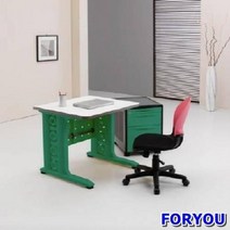 Foryou2776 일자형책상 컴퓨터책상 조립식책상 철제책상 책상 책장 책꽂이, 그린 블랙