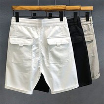 남자 반바지 여름 순면 카고 캐주얼 5부 밴딩 팬츠 트렌드 루즈핏