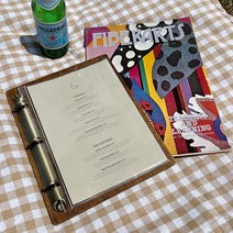 A4 A5 링바인더 원목 우드 카페 메뉴판 스탠드 테이블 메뉴판 클립보드, 도토리 A4(유광골드)