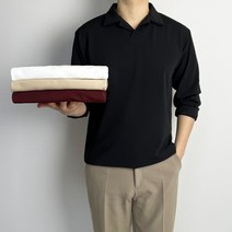 4컬러 M-2XL 90-110 사계절 스판 프리미엄 보폴 없는 원단 빅사이즈 반 오픈 카라 봄 여름 가을 겨울 면 폴리 긴팔 티 티셔츠