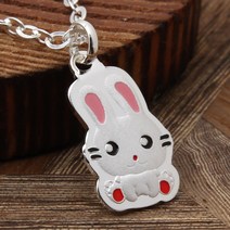 골드앤스톤 토끼 실버 은 미아방지 목걸이