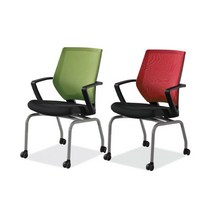 한성 DSP 애플메쉬회의용의자 이동 (좌판-패브릭)기능성 사무용의자, 942P (레드)