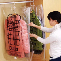 옷걸이 진공 압축팩 의류용 압축 겨울 옷 걸이형 중형 대형 롱패딩 진공팩 옷걸이형, 중형(90x67cm)