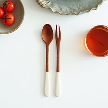 대추나무 엔틱수저 천연옻칠 티스푼 or 티포크, 핑크
