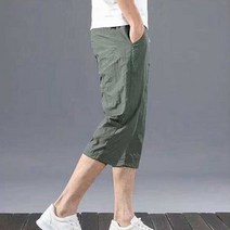 남성 7부 팬츠 땀흡수 기능성 허리 밴딩 데일리 바지