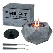 화덕 테이블 탑 - 테이블 탑 화덕 실내 및 실외 - 소형 콘크리트 화덕 볼 - 캠핑 벽난로 - 미니 화덕 불꽃 - 화덕 (화이트), Dark Gray