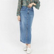 셀러허브 여성패션 [오노마] ONM 밑단 앞트임 포인트 탄탄한 소재 롱 여자 청 스커트