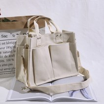 캔버스 쇼퍼백여성용 캐주얼 캔버스 토트백 대용량 쇼핑 크로스바디 스쿨백 솔리드 숄더백 핸드백