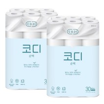코디 순백 천연펄프 3겹 화장지 25m 30롤 x 2개