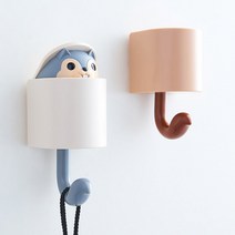다람쥐 고양이 사무실 현관 열쇠 차키 마스크 모자 다용도 책상 가방 걸이 고리 접착식 팝업 후크, 그레이