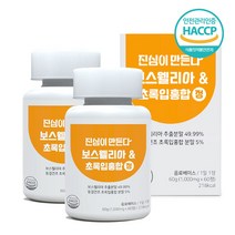 [진심이만든다] 2 in 1 보스웰리아 & 초록입홍합 정 (60정 2개월분), 2통(120정)