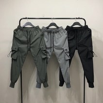 맨스토리 남자 아이스 테크웨어 스트링 카고 조거 밴딩팬츠