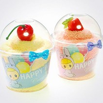 MC (초극세사미니타올 생일축하 머핀케익) 초극세사 케익타올 답례품 선물 돌 결혼 생일 - (돌잔치선물)