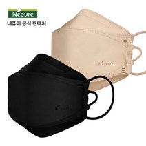 [네퓨어] KF94 프리미엄 끈조절 마스크 60매 컬러 황사 미세먼지 마스크, 프리미엄 검정색+연한황색 30매씩