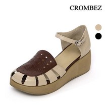 크롬베즈 발등펀칭 사이드오픈 통굽슈즈 KD27787IA