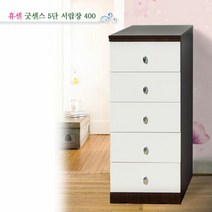 휴센 굿센스 5단 서랍장 400, COLOR:월넛화이트