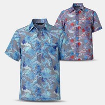 중년 남성 꽃무늬 반팔 남방 셔츠 LSH35 여름 아빠옷