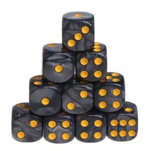TRPG 보드 게임을위한 10pcs/세트 아크릴 다면체 주사위, 검은색