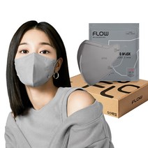 플로우 쉴드 KF94 새부리형 마스크 L 대형, 뮤트 그레이, 50매