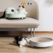 캣튜디오 냥모나이트 고양이 원형 스크래쳐 캣모나이트 침대 중대형, 민트그레이