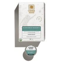 Copper Moon Keurig KCup 브루어 1인 커피 포드 다크 로스트 열대우림 리저브 블렌드 12개입